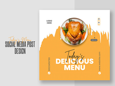 Restaurant delicious menu social media post design template
