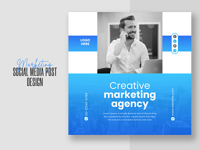 Digital marketing agency social media post design or web banner