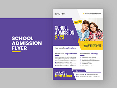 School admission flyer design template music class