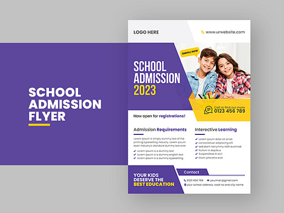 School admission flyer design template