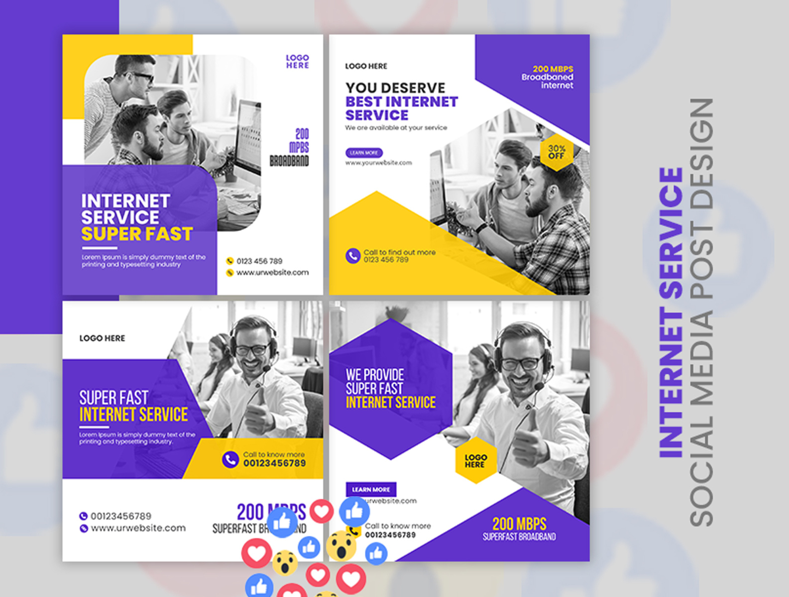 Service Social Media Post Design Template by Hafizul Islam on Dribbble