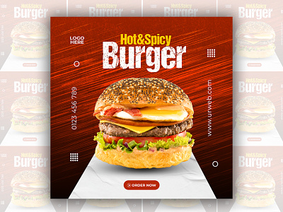Burger social media post and promotional ads design template ads design banner banner design burger burger ads burger post design facebook post food food ads design graphic design instagram post promotional ads design promotional banner restaurant design social media social media design social media post web banner web banner design