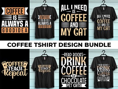 Coffee typography vector graphic tshirt design bundle