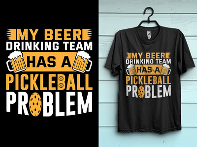 Beer drinking pickleball team vector graphic tshirt design