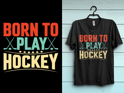 Born to play hockey vector tshirt design