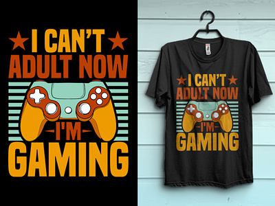 Gaming Typography Vector Tshirt Design