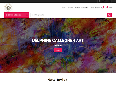 Delphine Callegher Art (Biography) - eCommerce Website Design