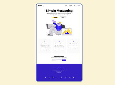 Simple Messaging app Landing page (B2B) landing page ui ux web design