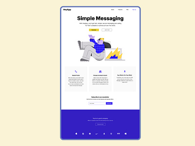 Simple Messaging app Landing page (B2B)