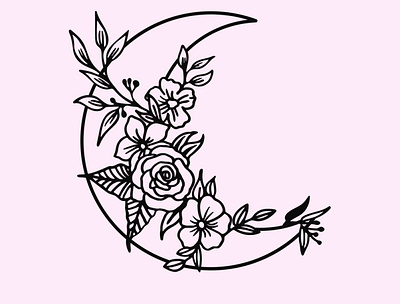 Floral Moon art fashion floral art floral design floral illustration illustration art