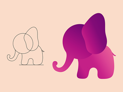 Elephant Logo Design 3d animal logo animal logo design branding elephant elephant logo gradient design graphic design logo logo design minimal logo ui