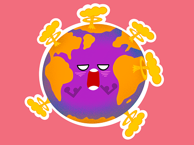 Angry Earth adobe illustrator angry planet character design childrens book earth earth day illustration illustrator mushroom cloud nuclear war picture book picture book illustration planet procreate procreate art