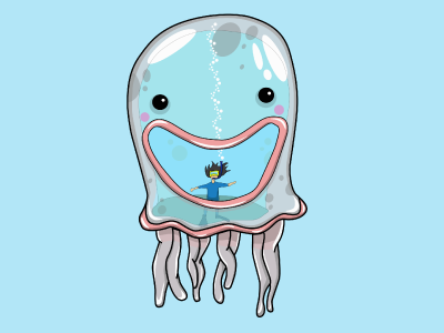 Jelly adobe illustrator character design illustrator jellyfish monster vector