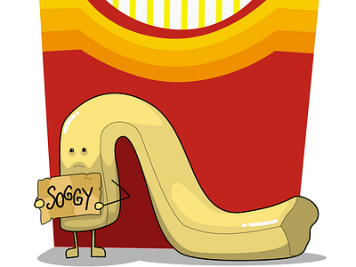 It’s tough out there for a soggy fry. doodle french fries fries illustrator mcdonalds vector
