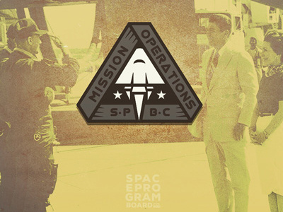 SPACE PROGRAM Mission Ops badge graphic design illustration vector