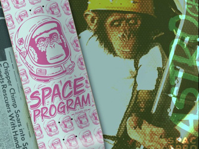 Astro Chimp design graphic design monkey skateboard deck skateboarding