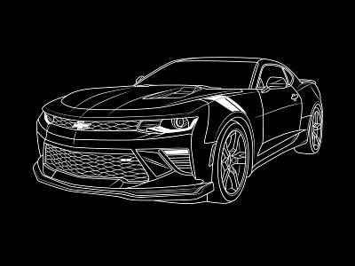 Chevrolet custom design design illustration line art vector
