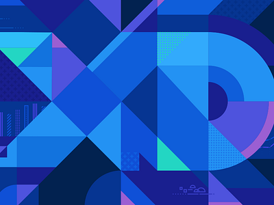 XD blue geometry illustration shapes vector xd