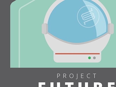Tech Teams - Project Future astronaut helmet hexagon open sans sticker