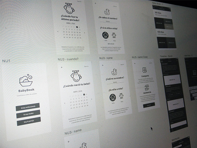 Wireframes for Nutrilon App app baby ios mobile mother