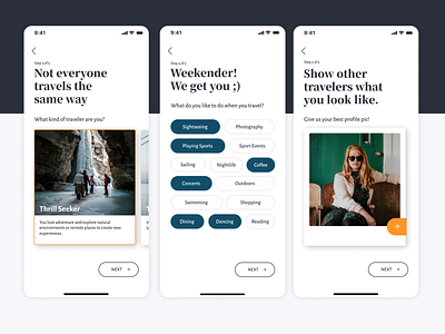 On-boarding HobNob app design ios mobile onboarding travel ui ux