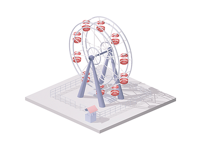 Ferris Wheel 2d 3d animation c4d cinema4d ferris graphics isometric marill model motion wheel