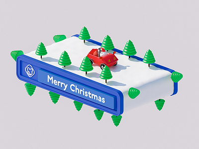 Merry Christmas 3d c4d christmas logo marill media merry pokemon render xmas