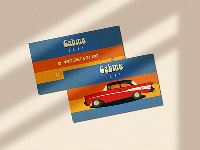 Business card for "Cabby" cab service animation art branding business card cab car card design digital visual graphic design illustration logo retro service style taxi typography ui ux vector