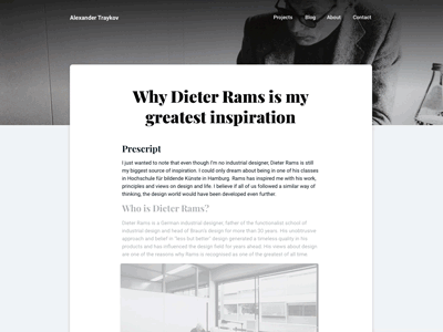 Blog Post Page blog design experience interaction interface page prototype typography ui ux web website