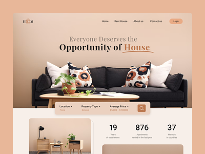 HOME RENT - WEB apartment color design flat home page home remt house presentation rent rental ui web web design website
