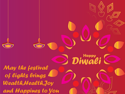 Diwali_ card design illustration typography
