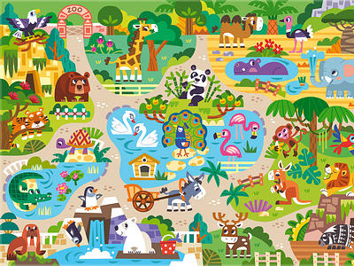 MEGA PUZZLE ZOO design for children illustration jigsaw puzzle toy zoo