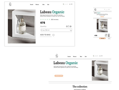 Parfum landing page animation branding graphic design logo ui