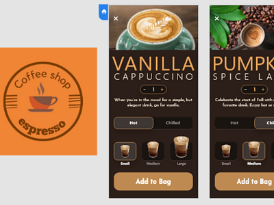 Coffee Shop App and Logo Design animation branding coffee logo coffee shop app and logo design design graphic design illustration logo logo design motion graphics ui uiux ux vector