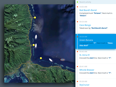 Sailing regatta activity feed activity feed map realdesign sketch timeline ui ux