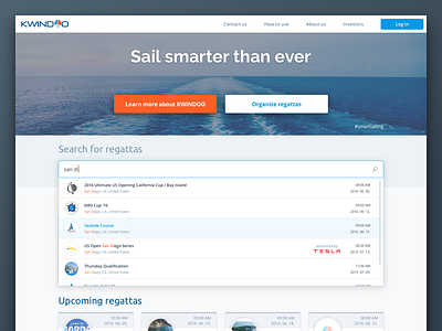 KWINDOO.com button cta hover input landing list sailing search text webdesign