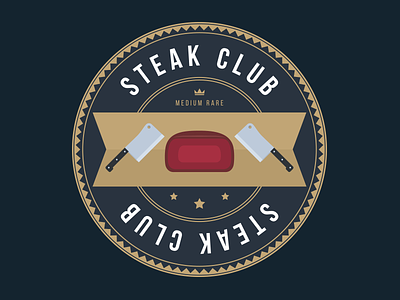 Steak Badge badge butcher eat food meat retro steak vector vintage