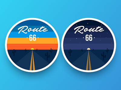 Route 66 retro badges