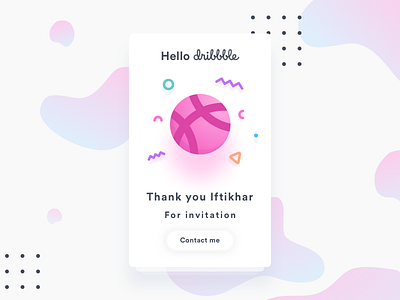 First Shot; card debut dribbble first hello illustration shot ui