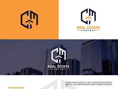 Real Estate Logo branding cm logo cm monogram logo construction logo graphic design home logo logo monogram logo property logo real estate real estate company real estate logo