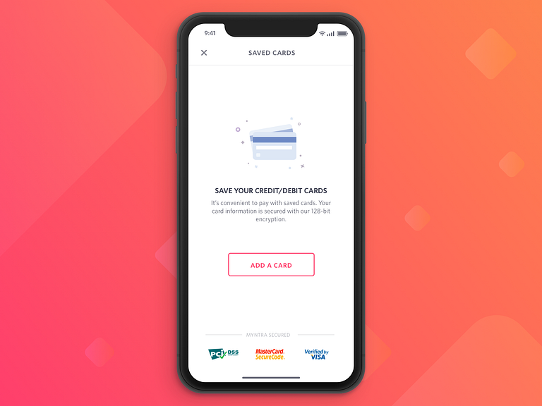 Saved Cards Empty State by VYSAK A S for Myntra on Dribbble