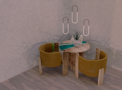 Table and chairs for kitchen 3dsmax design furniture