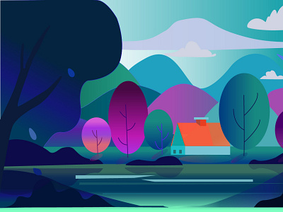 Landscape design illustration web
