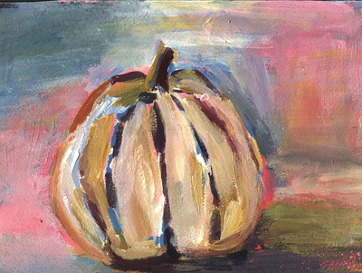 Pumpkin style acrylis work illustration pumpkin