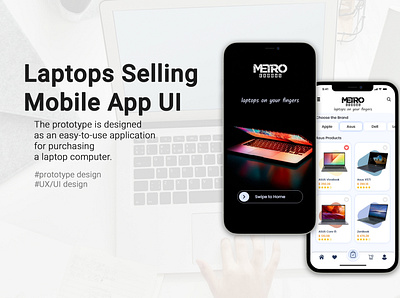 Mobile App UI for Laptop Online Shop animation internship jobs mobile uiux xd