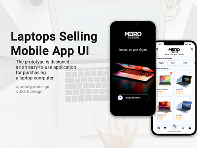 Mobile App UI for Laptop Online Shop