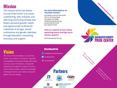 Brochure for the San Mateo County Pride Center