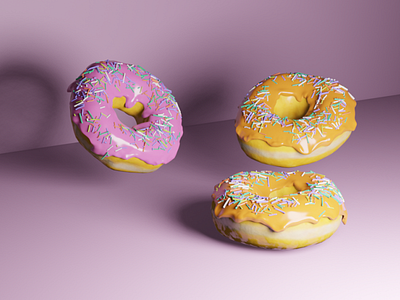 Pink Donut 3d art blender