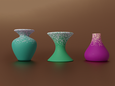 3D ceramic vases 3d blender design vases