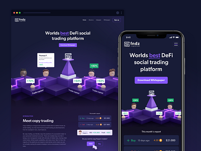 FNDZ - Web design branding crypto crypto currency crytocurrency defi design fndz fndz trading trading platform ui ux web website